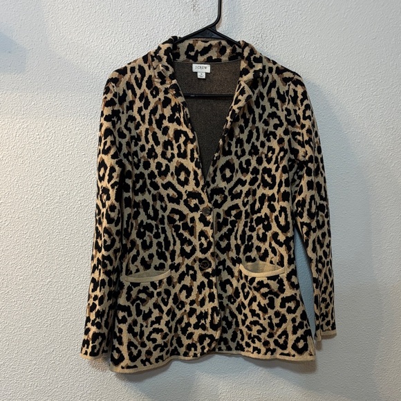 J. Crew Jackets & Blazers - J. Crew Animal Print Blazer in Black and Tan